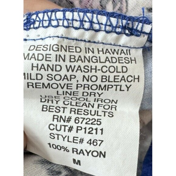 Hilo Hattie Women's Hawaiian Blue Off Shoulder Rayon Dress Size Medium - Picture 8 of 8